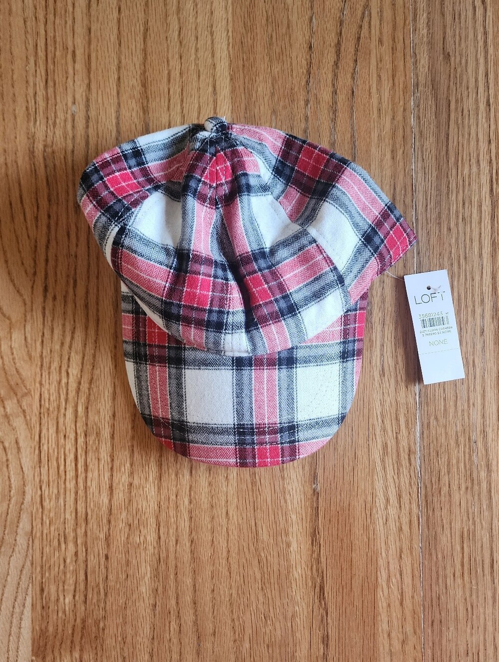 NWT LOFT Women's Plaid Baseball Hat One Size